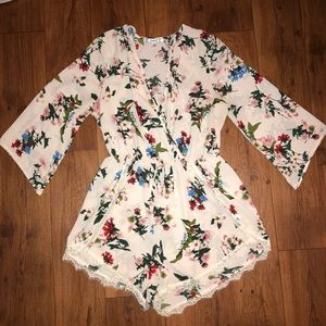 Floral lace romper, worn once!